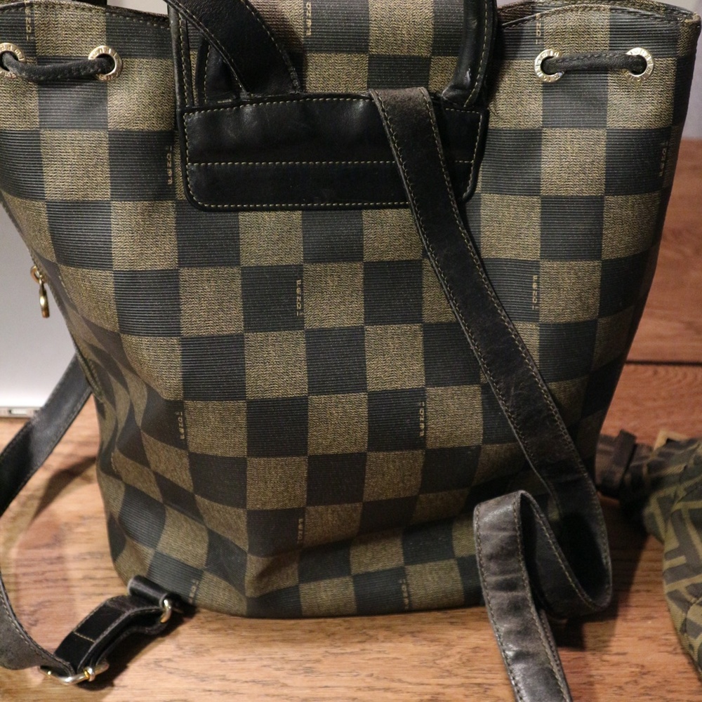 Vintage Authentic Fendi Checkered Backpack - Picture 8 of 8
